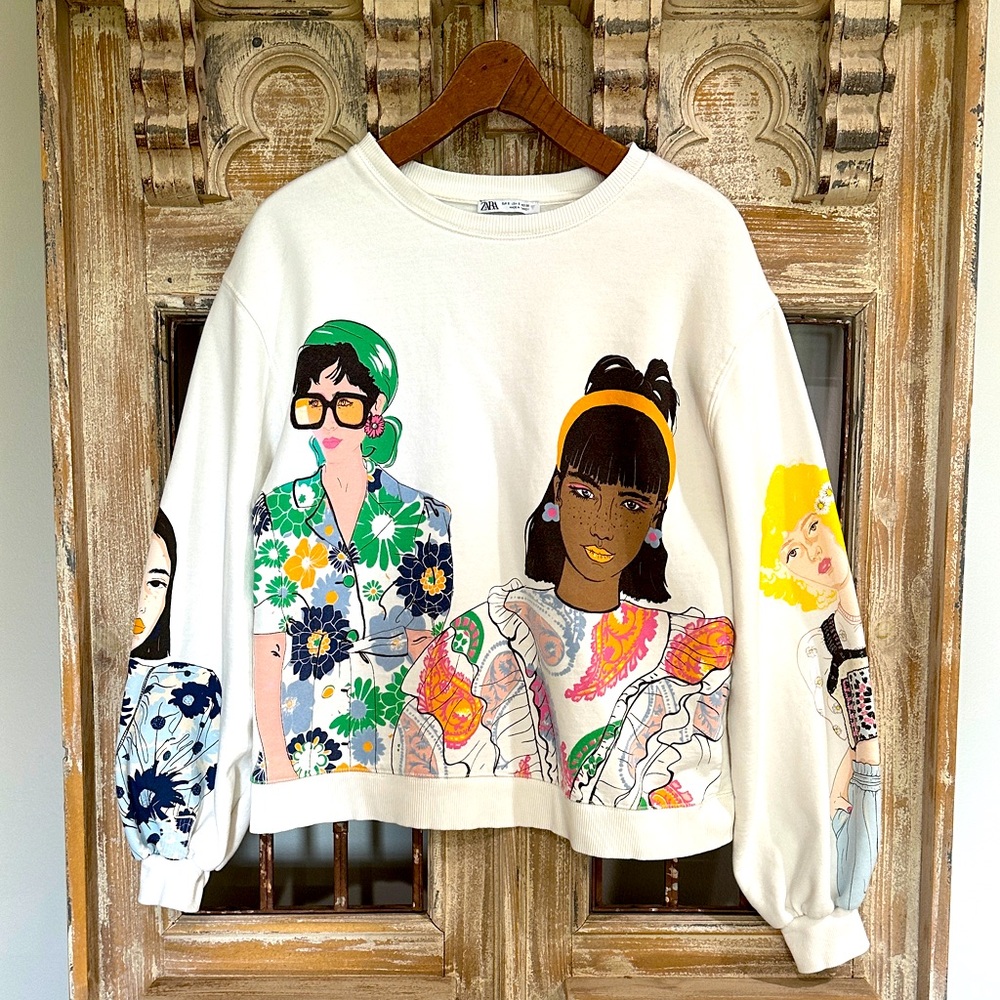 Zara Colorful Women Sweatshirt Influencer Favorite